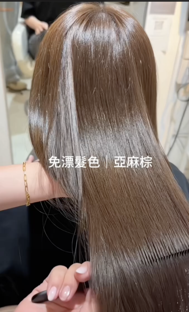 台中免漂染髮推薦｜亞麻棕冷霧感髮色 Pure Hair Design Demi 設計師作品