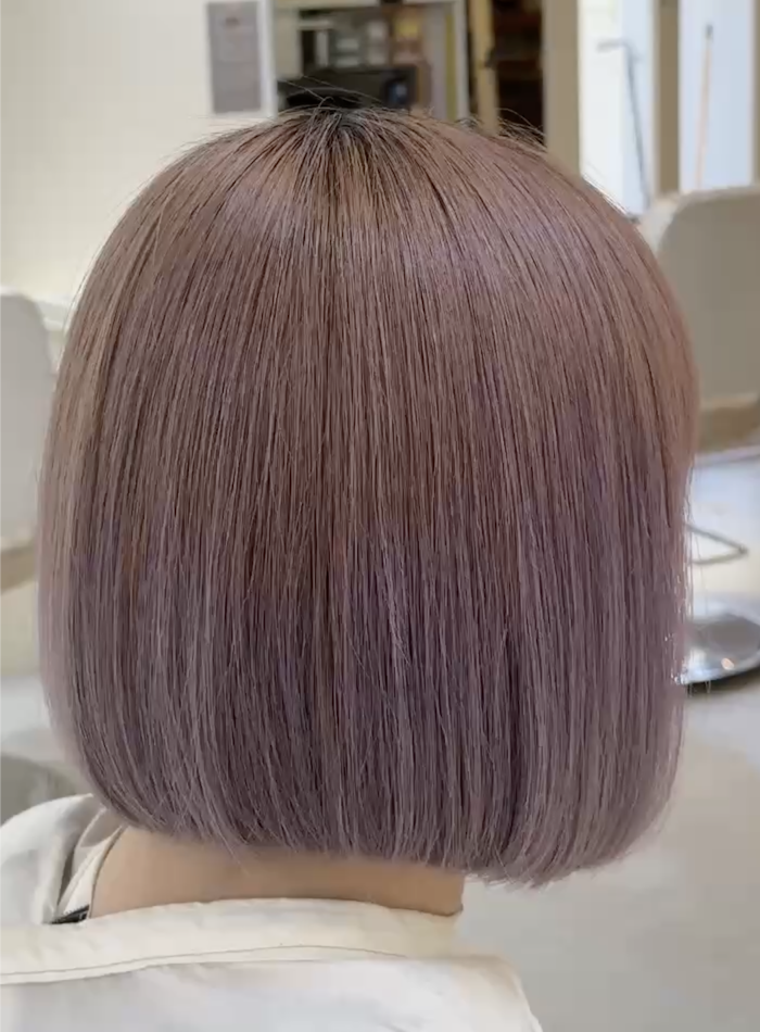 一刀剪髮型｜藕紫灰粉鮑伯造型 Pure Hair Design 東海商圈 Keven設計師作品