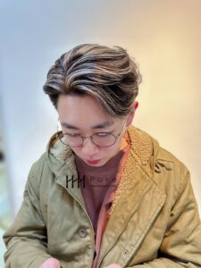 台中挑染推薦｜光線染細緻線條挑染男生短髮造型 Pure Hair Design 尚恩設計師作品
