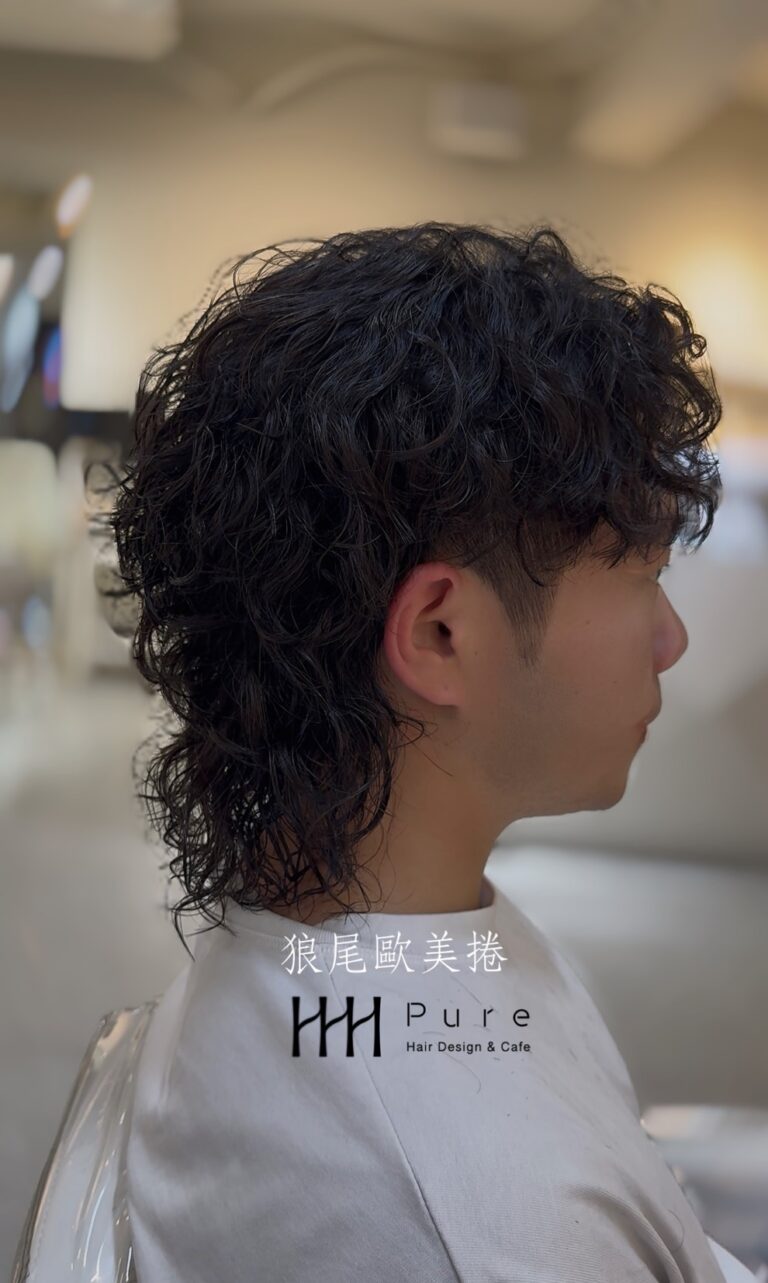 東海狼尾燙髮推薦|狼尾歐美捲男士造型 Pure Hair Design 尚恩設計師作品