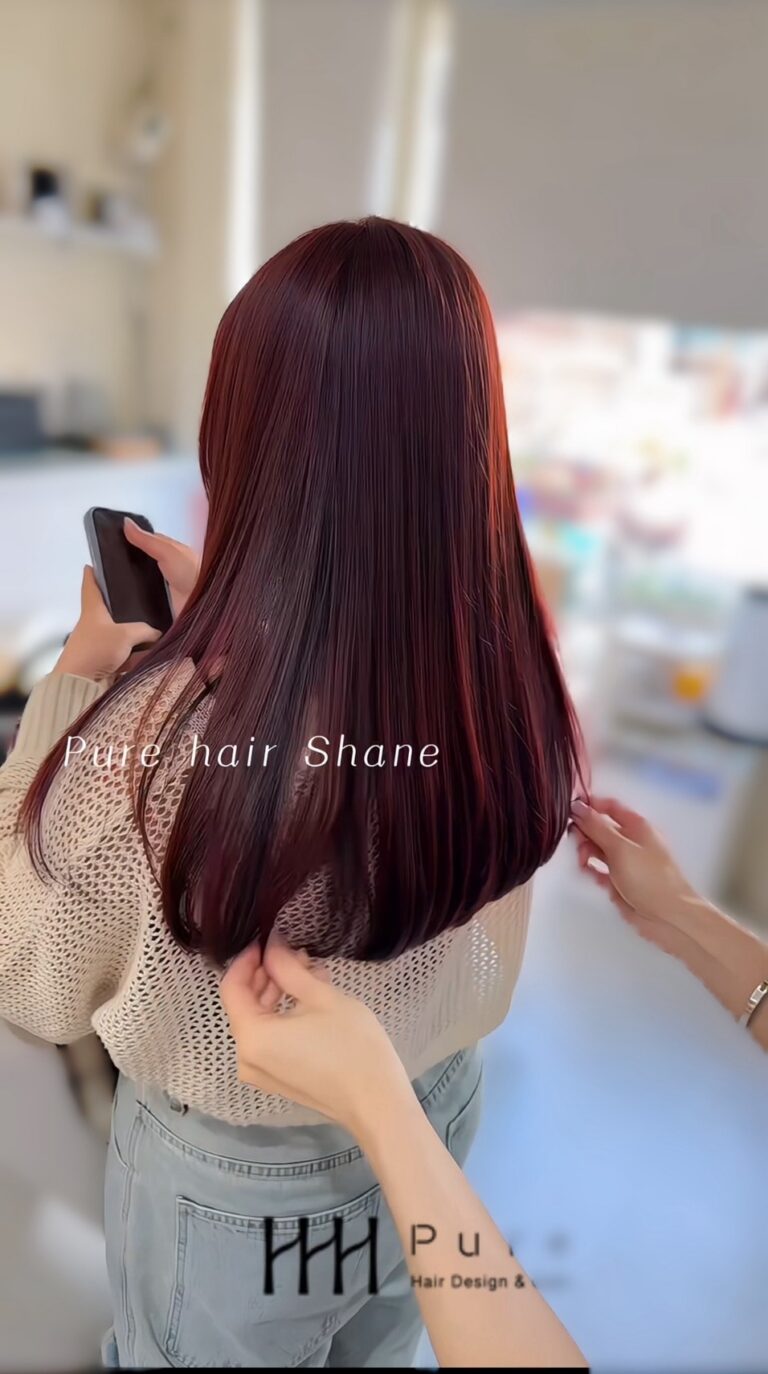 玫瑰粉棕｜深邃樹莓粉甜髮色造型 Pure Hair Design 尚恩設計師作品